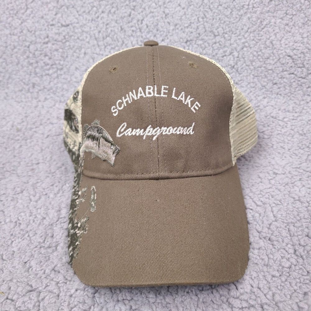 Schnable Lake Campground Michigan Hat Cap Adjustable Mesh Trucker Fishing